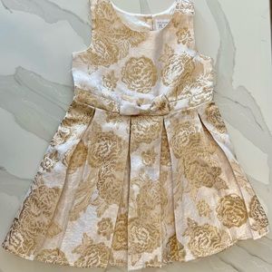 Gold Jacquard Floral Dress 🌟